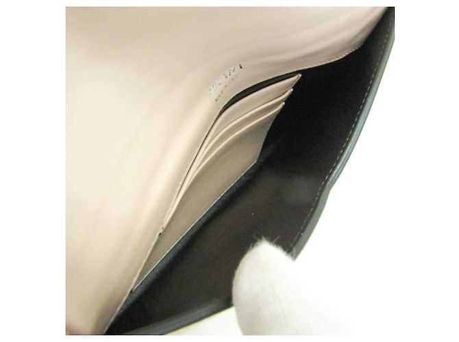 Clutch in pelle con tracolla a catena Prada Rosa - vista 3