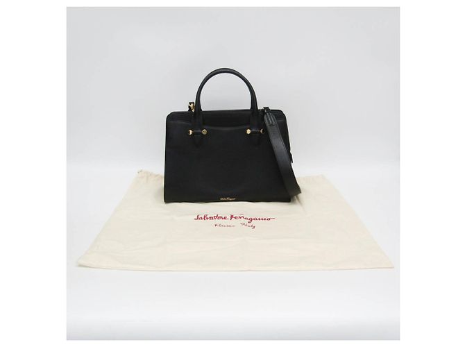 Borsa a mano e borsa a spalla in pelle nera Salvatore Ferragamo Nero - vista 2
