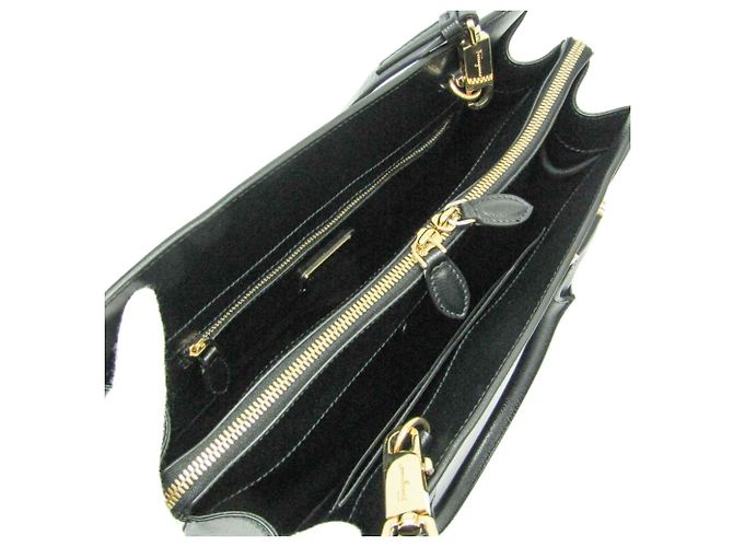 Borsa a mano e borsa a spalla in pelle nera Salvatore Ferragamo Nero - vista 4