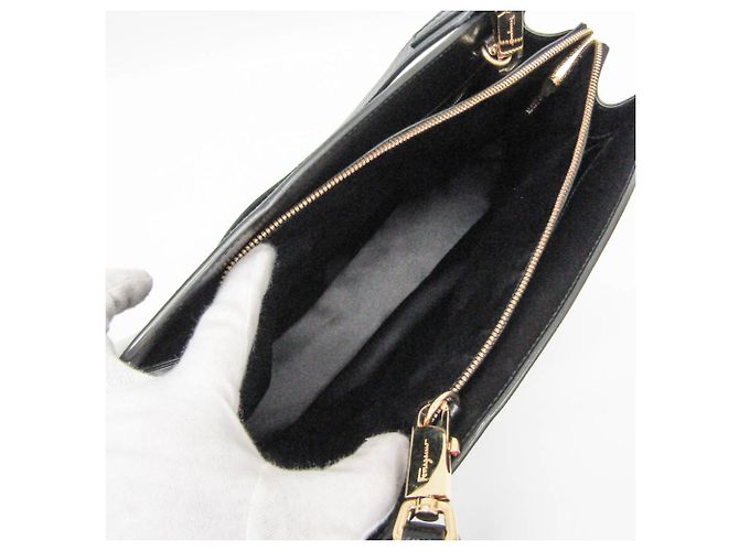 Borsa a mano e borsa a spalla in pelle nera Salvatore Ferragamo Nero - vista 5