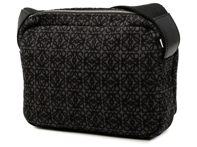 LOEWE Borsa Messenger Militare in Tela Anagram XS Nera Nero - vista 2
