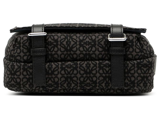 LOEWE Borsa Messenger Militare in Tela Anagram XS Nera Nero - vista 3