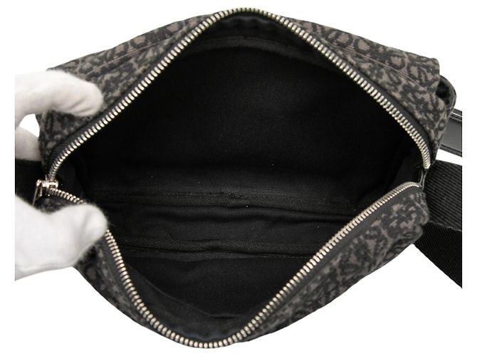 LOEWE Borsa Messenger Militare in Tela Anagram XS Nera Nero - vista 4