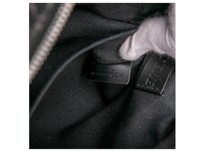 LOEWE Borsa Messenger Militare in Tela Anagram XS Nera Nero - vista 6