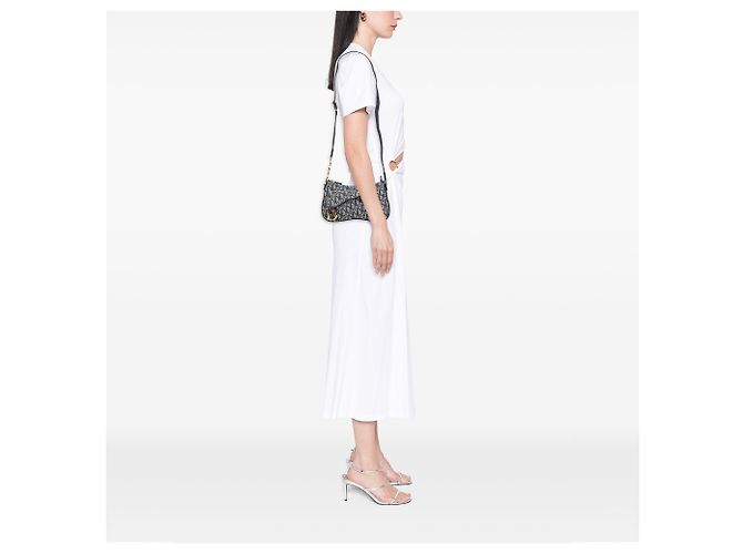 Dior Blue Diorissimo Trotter Canvas Double Saddle Crossbody Azul Azul marino - vista 11