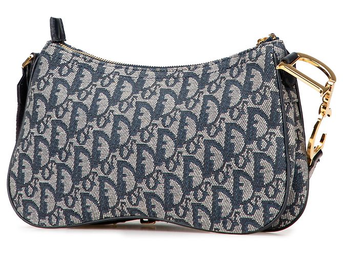 Dior Blue Diorissimo Trotter Canvas Double Saddle Crossbody Azul Azul marino - vista 2