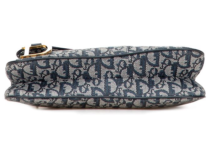 Dior Blue Diorissimo Trotter Canvas Double Saddle Crossbody Azul Azul marino - vista 3