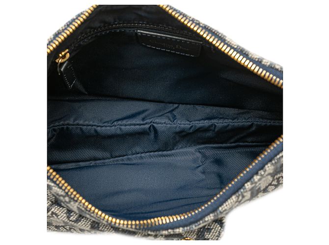 Dior Blue Diorissimo Trotter Canvas Double Saddle Crossbody Azul Azul marino - vista 4