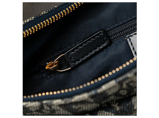 Dior Blue Diorissimo Trotter Canvas Double Saddle Crossbody Azul Azul marino - vista 7