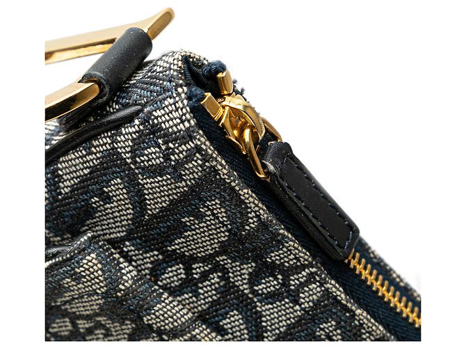 Dior Blue Diorissimo Trotter Canvas Double Saddle Crossbody Azul Azul marino - vista 9