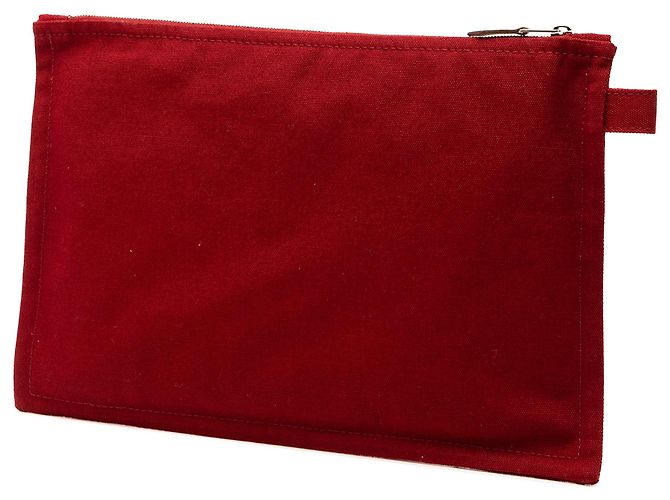 Pochette MM Hermès Toile Rossa Bora Bora Rosso Bordò - vista 2