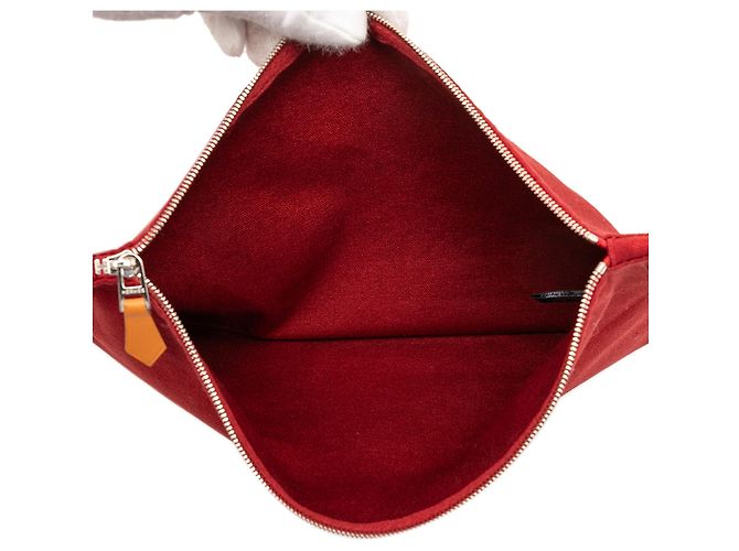 Pochette MM Hermès Toile Rossa Bora Bora Rosso Bordò - vista 4