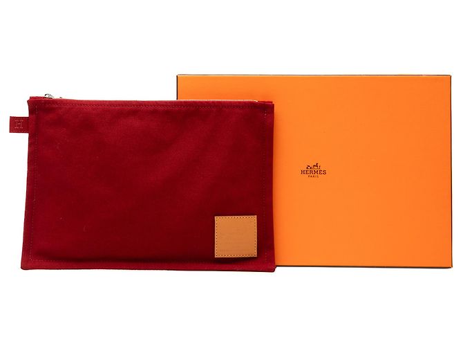 Pochette MM Hermès Toile Rossa Bora Bora Rosso Bordò - vista 8