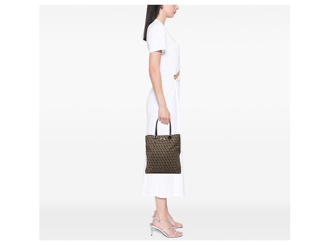 Fendi Braune Zucchino Canvas Tote - Ansicht 7