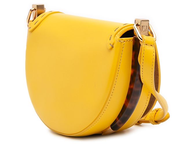 Borsa a tracolla Moonlight in pelle gialla Fendi Giallo - vista 2