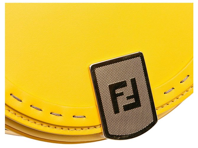 Borsa a tracolla Moonlight in pelle gialla Fendi Giallo - vista 7