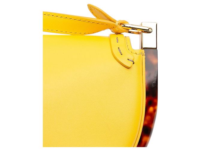 Borsa a tracolla Moonlight in pelle gialla Fendi Giallo - vista 9