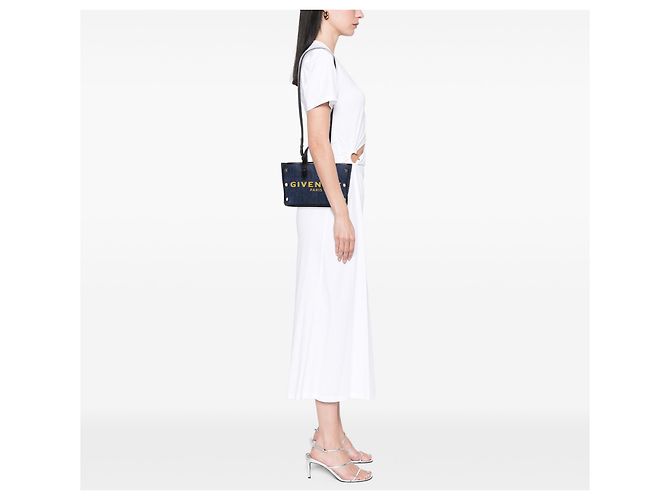 Borsa tote mini in denim blu Bond di Givenchy - vista 10