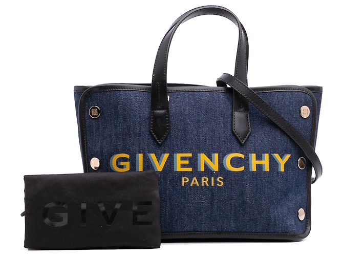 Borsa tote mini in denim blu Bond di Givenchy - vista 11
