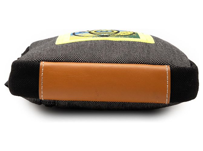 Pochette Nature in tela grigia Eye Loewe Marrone - vista 3