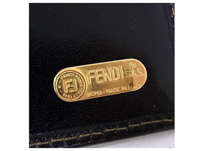 FENDI Zucca W Bifold Geldbörse Braun Schwarz - Ansicht 2