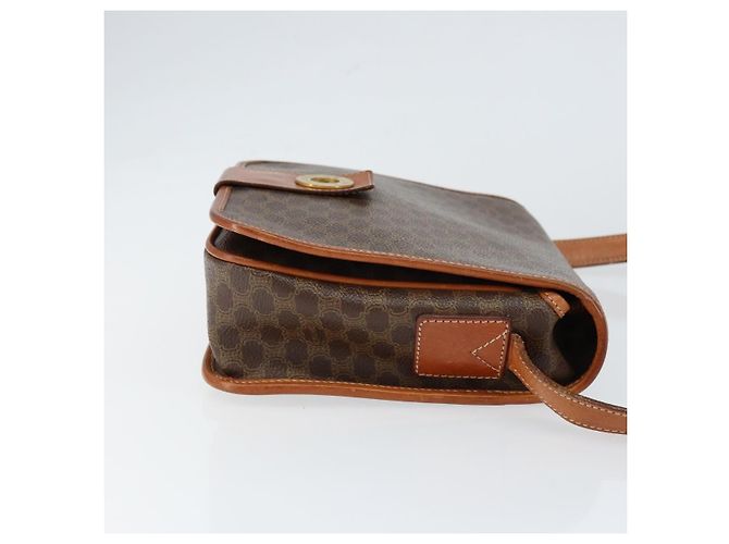 Céline Bolso de Hombro Celine Vintage Macadam de Lona y Cuero Castaño - vista 3