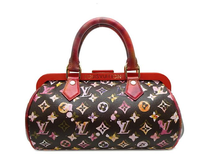Borsa a mano Papillon M95730 di Louis Vuitton Marrone Rosso Monogramma - vista 2