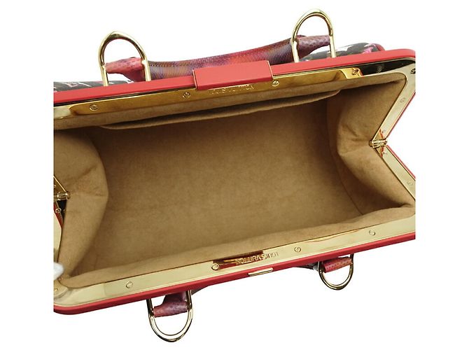Borsa a mano Papillon M95730 di Louis Vuitton Marrone Rosso Monogramma - vista 6