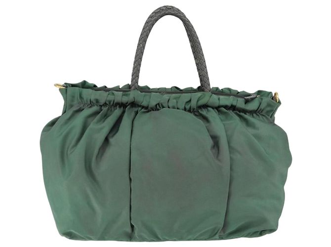 Prada Convertible Bow Tessuto Medium Green - view 2