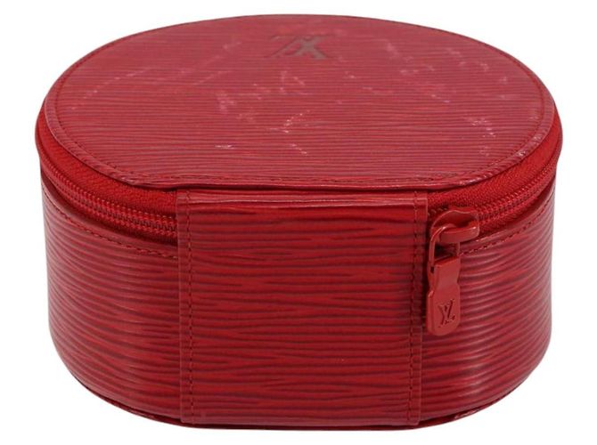 Pochette Ecrin Bijoux in pelle Epi Louis Vuitton Rosso - vista 2