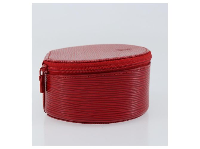 Pochette Ecrin Bijoux in pelle Epi Louis Vuitton Rosso - vista 4