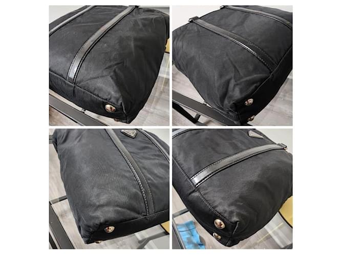 Borsa a Spalla in Nylon e Pelle Prada Nera Nero - vista 3