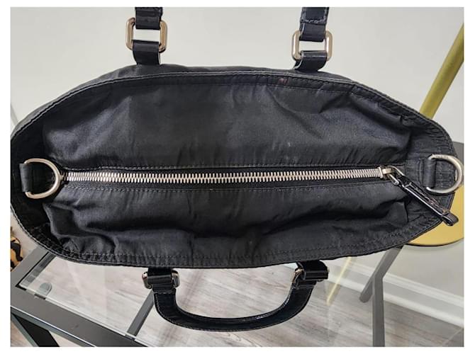 Borsa a Spalla in Nylon e Pelle Prada Nera Nero - vista 4