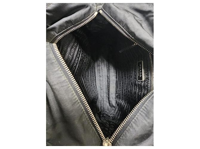 Borsa a Spalla in Nylon e Pelle Prada Nera Nero - vista 8