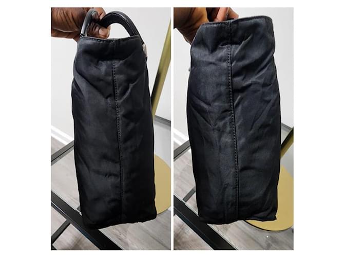 Borsa a Spalla in Nylon e Pelle Prada Nera Nero - vista 9
