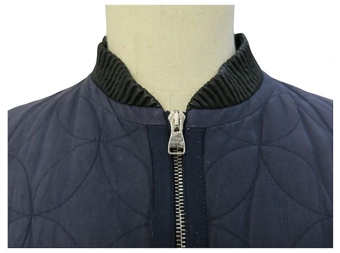 GIACCA BOMBER BLU LOUIS VUITTON MATELASSE FLEUR MONOGRAM S 46 - vista 2