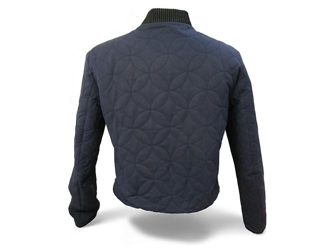 GIACCA BOMBER BLU LOUIS VUITTON MATELASSE FLEUR MONOGRAM S 46 - vista 3