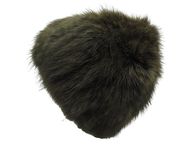 NUEVO GORRO FENDI DE PIEL DE ZORRO MARRÓN Castaño - vista 2
