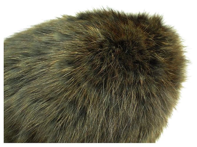 NUEVO GORRO FENDI DE PIEL DE ZORRO MARRÓN Castaño - vista 6