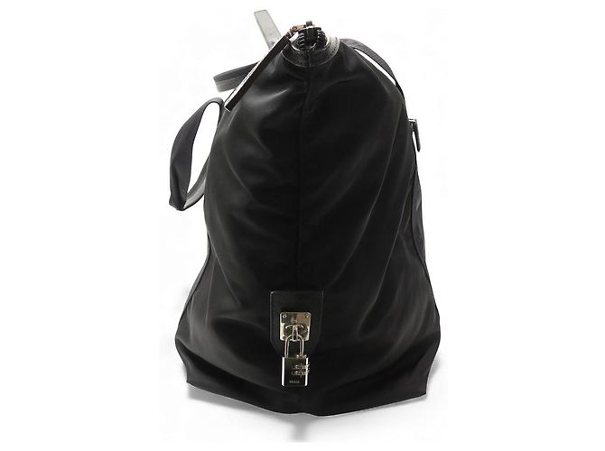 BORSA A MANO PRADA DA VIAGGIO WEEK-END TOTE IN NYLON NERO - vista 3