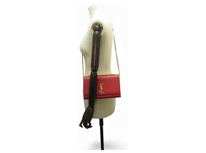 SAINT LAURENT KATE MEDIUM 364021 RED LEATHER SHOULDER BAG - view 7