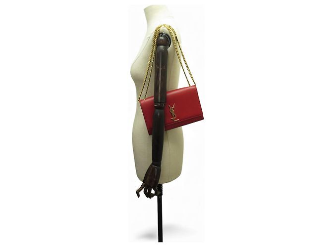 SAINT LAURENT KATE MEDIUM 364021 RED LEATHER SHOULDER BAG - view 8