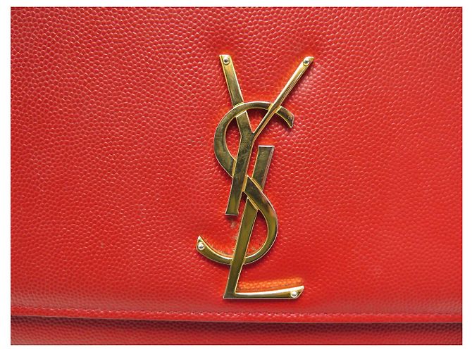 SAINT LAURENT KATE MEDIUM 364021 RED LEATHER SHOULDER BAG - view 9