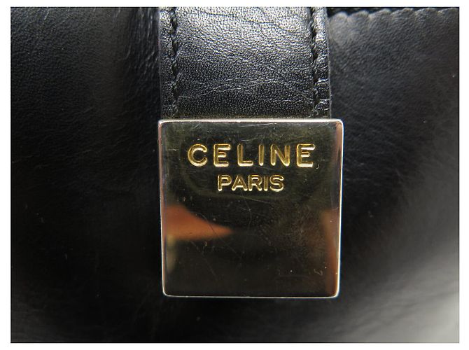 Céline VINTAGE CELINE SCHWARZE BOX LEDER EIMER HANDTASCHE - Ansicht 9