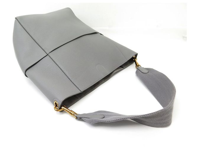 Céline NEUE CELINE EIMER-TASCHE MIT GURT 189593AH4.10DC GRAINED LEATHER GRAU HANDTASCHE - Ansicht 6