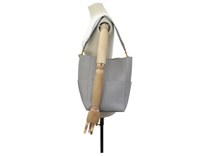 Céline NEUE CELINE EIMER-TASCHE MIT GURT 189593AH4.10DC GRAINED LEATHER GRAU HANDTASCHE - Ansicht 7