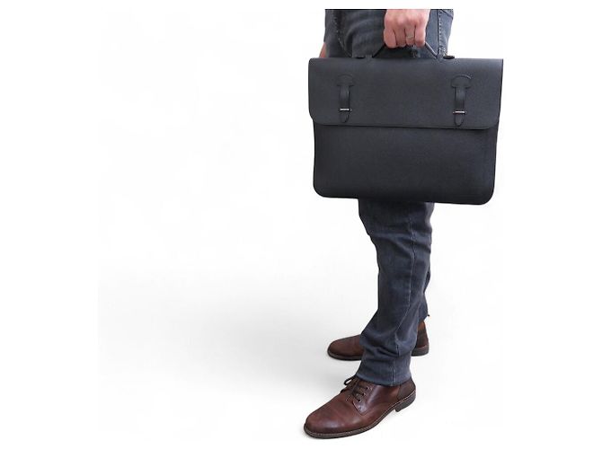 Hermès MALLETTA HERMES 57 IN CUOIO EPSOM NERO PER MACBOOK - vista 5
