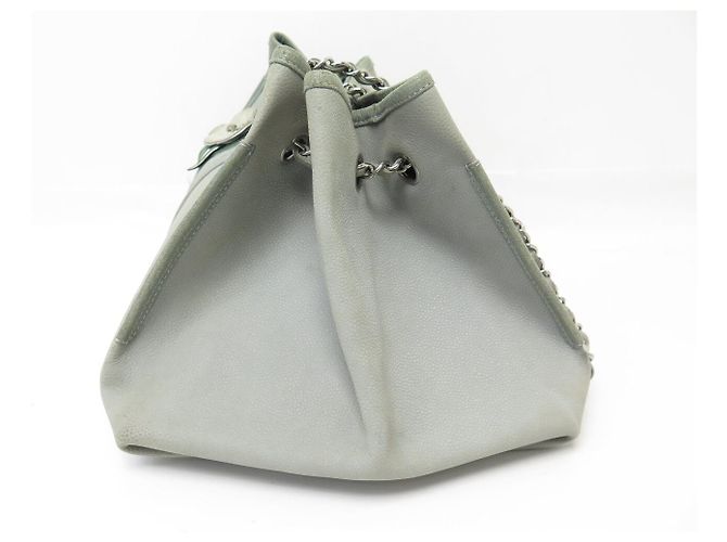 BOLSA DE MÃO CHANEL BOLSA DE COMPRAS CAMÉLIA COURO SUEDE CINZA BOLSA TOTE - vista 3