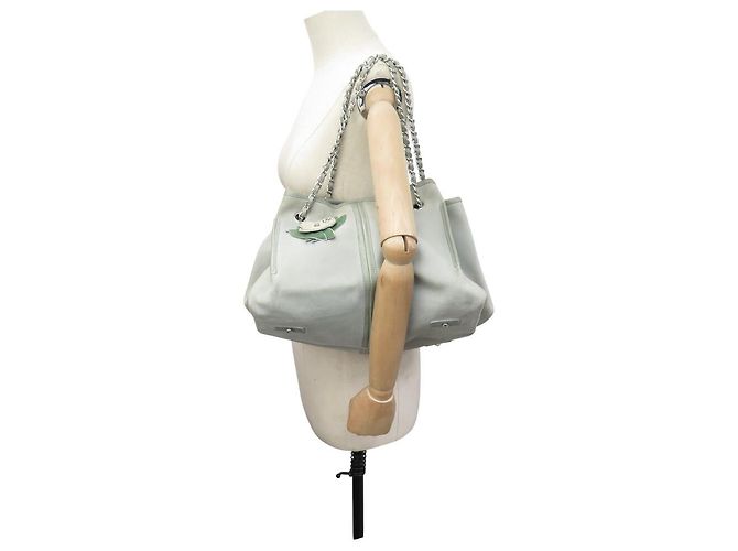 BOLSA DE MÃO CHANEL BOLSA DE COMPRAS CAMÉLIA COURO SUEDE CINZA BOLSA TOTE - vista 6