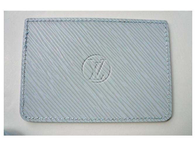 LOUIS VUITTON Porta carte in pelle Epi blu cielo e Etichette per bagagli nuove Blu chiaro - vue 5